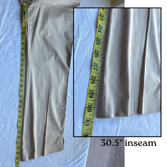 NWT Larry Levine Straight Leg Khaki Pants New Stone | Size 14 - Picture 10 of 13